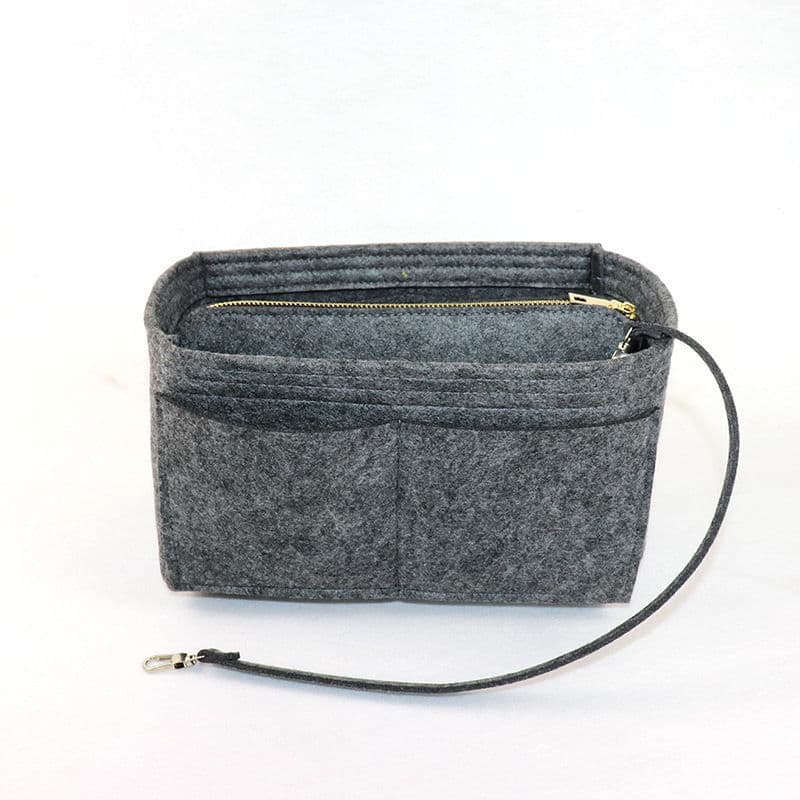 Saco de feltro novo estilo saco de armazenamento de cosméticos de feltro dobrável novo estilo com chaveiro portátil saco