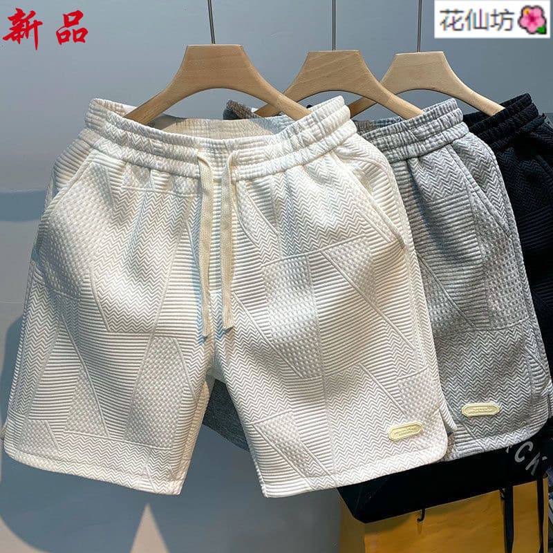 Shorts de verão masculino exterior Wear Casual calças cortadas estilo americano calças de praia retas na moda esportes c