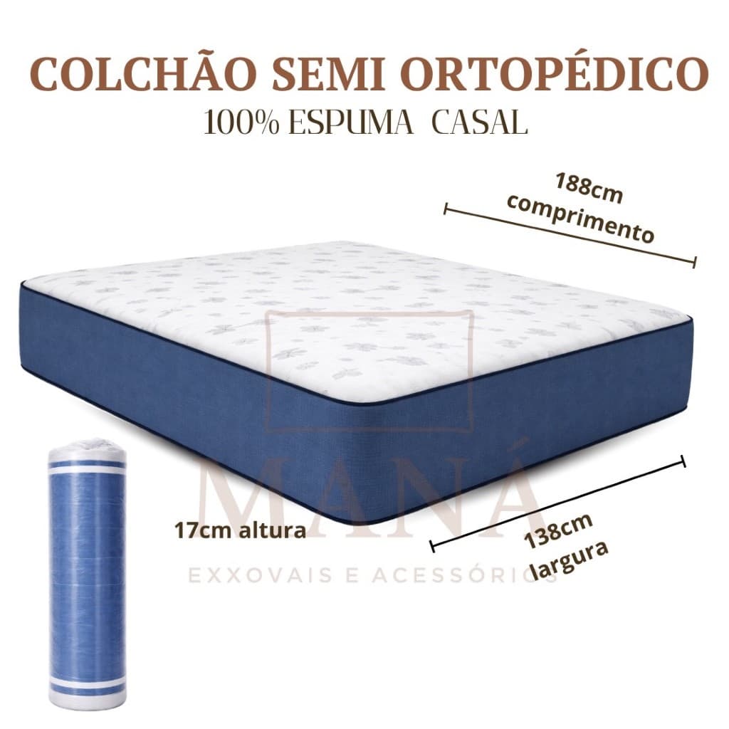 Colchão Modelos Espuma D33 Semi-ortopédico Antialérgico 12, 14 ou17cm
