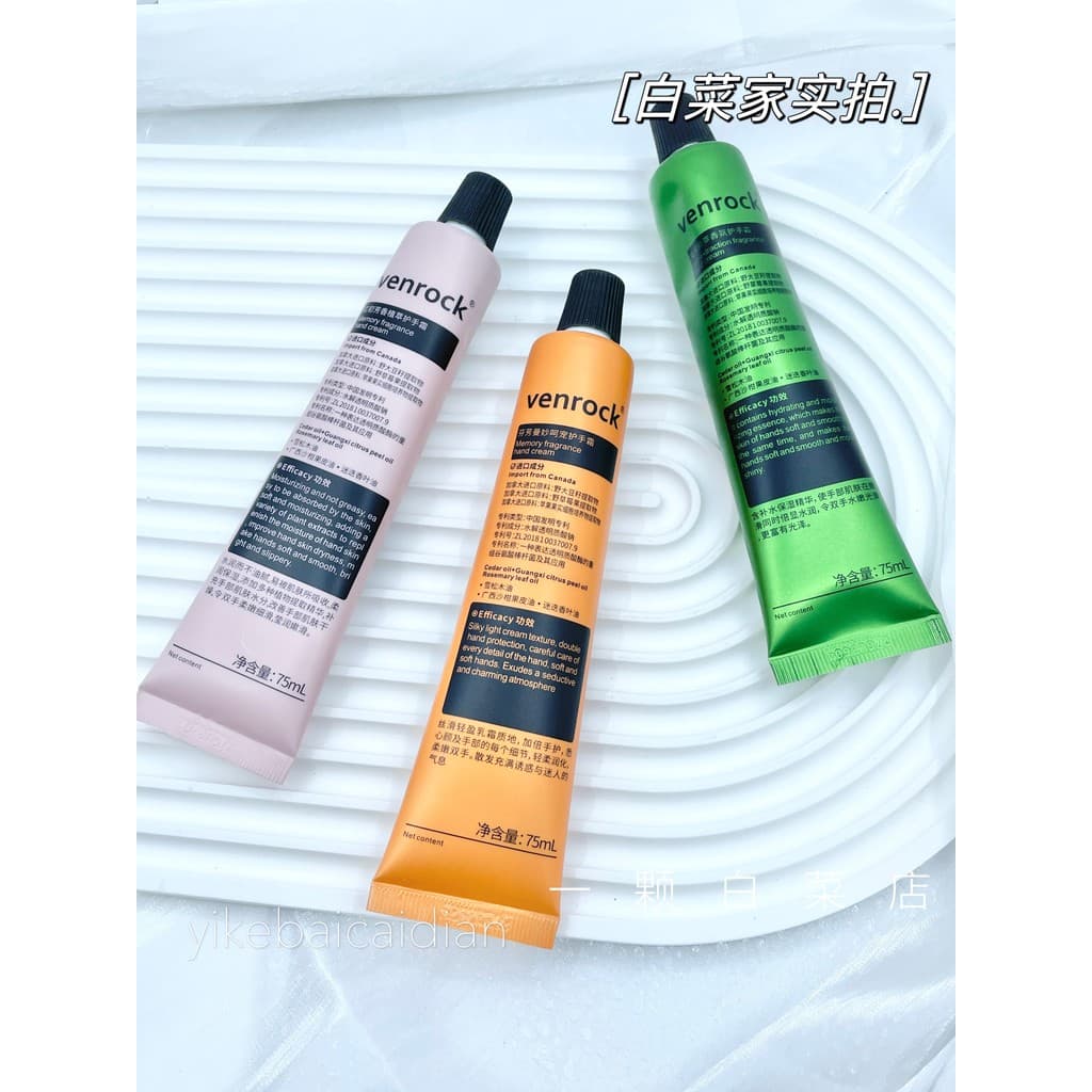 Canadá VENROCK Importado Matéria Prima Fragrância Creme para as Mãos Hidratante Hidratante Clareador Refrescante 75mlx3