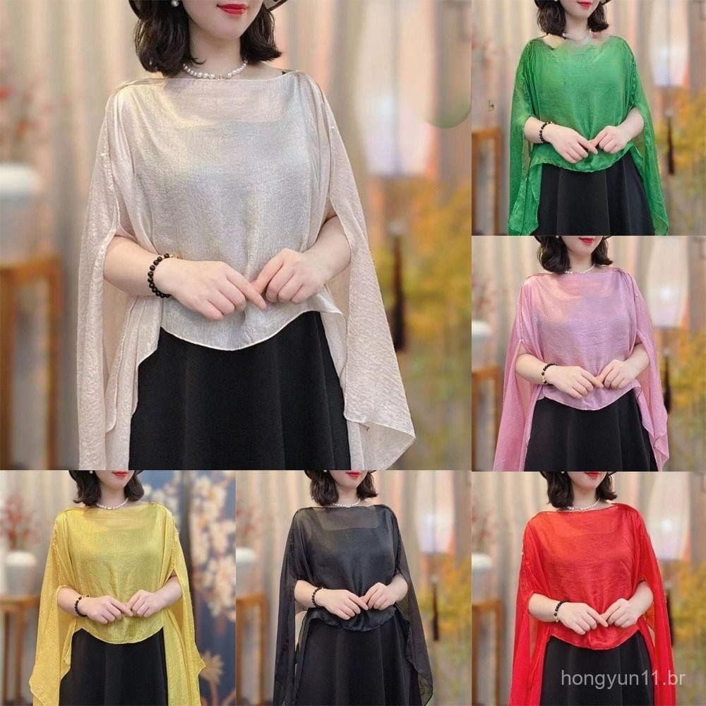 Capa De Baile De Noite , Xale Feminino De Chiffon De Cor Pura , Cachecol Superior , Casacos , Jaquetas , Capas ,