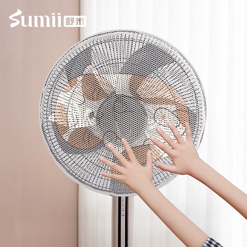 Novo ventilador encontrar lanterna Anti-pitada ventilador do bebê capa protetora crianças rede protetora capa ventilador