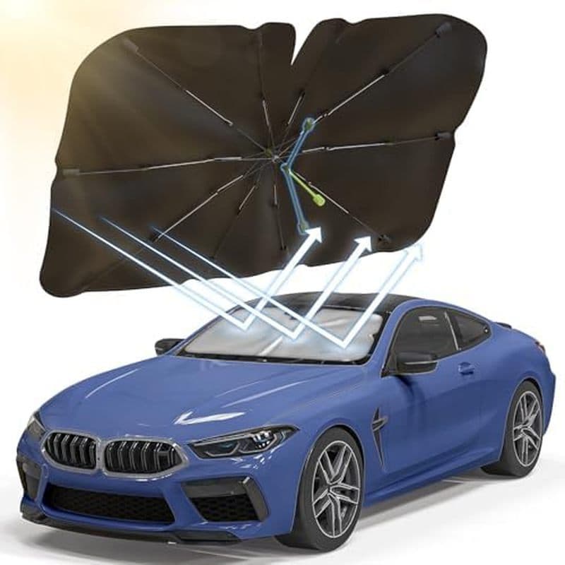 Pára-Brisas De Carro Com Proteção Solar 140 x 75 cm Guarda-Sol De UV Giratório Aprimorado Para , Dobrável A Maioria Dos