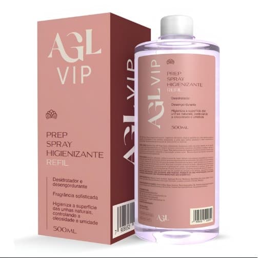 Prep AGL VIP 500ml Preparador para Unhas Alongamento Gel Fibra Molde F1 Nail Designer Profissional