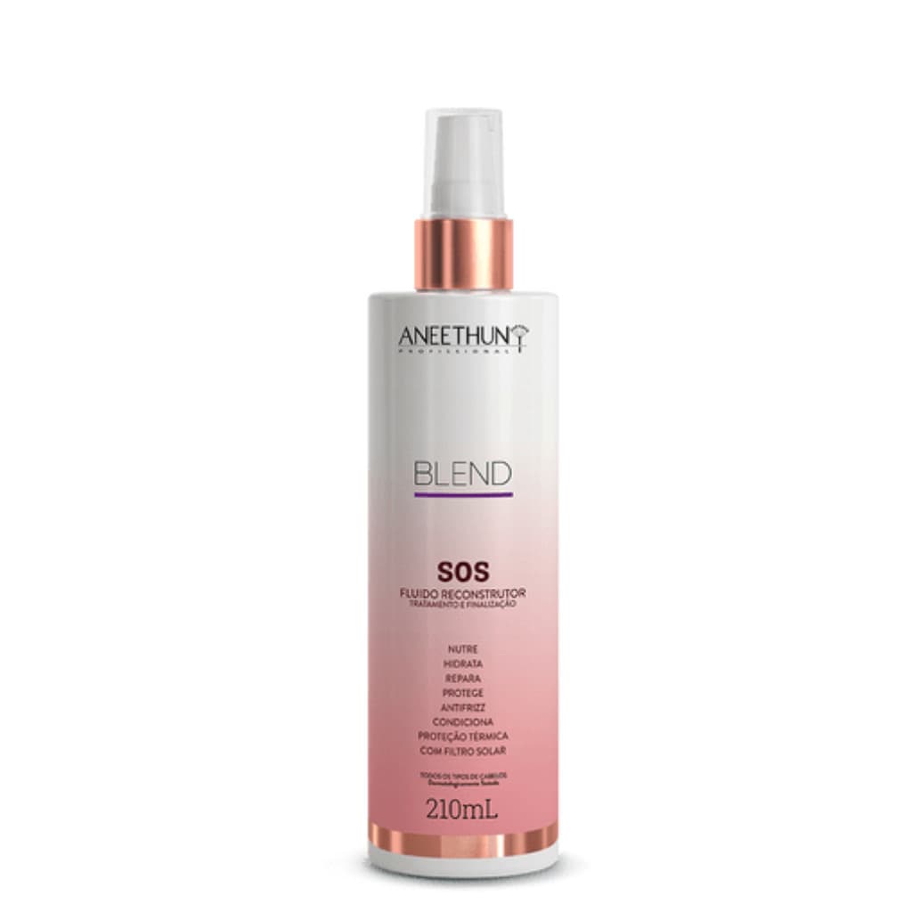 Sos Fluído Reconstrutor Imediato Blend 210ml Profissional Spray Brilho Maciez Nutrição - Aneethun