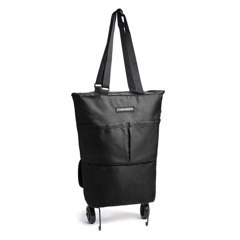 Sacola de compras de grande capacidade, dobrável, portátil, sacola de compras com roda, bolsa de viagem, rebocador, carr