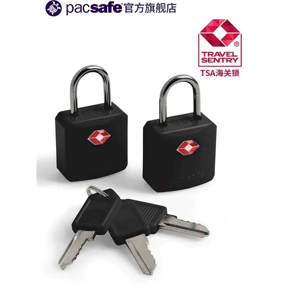 Pacsafe Mini Fechadura Pequena com Chave Mochila de Viagem Bagagem Cadeado Leve Par Bloqueio TSA Customs Lock