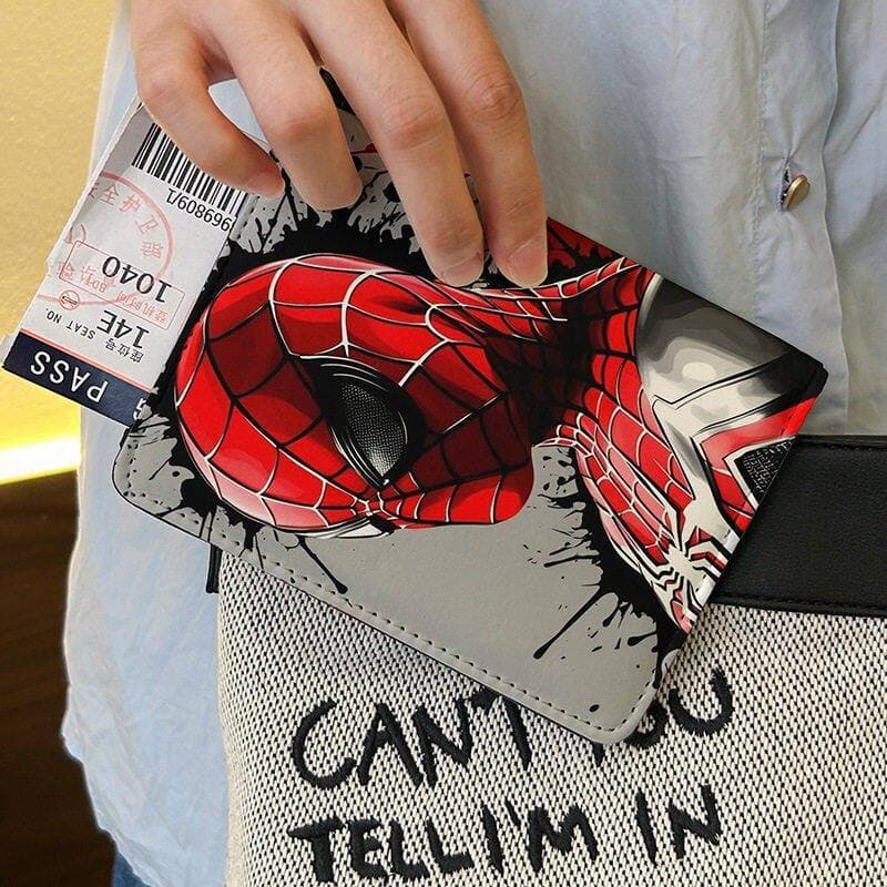 Porta-passaporte do Homem-Aranha dos Vingadores Menino Bolsa de armazenamento de documentos de viagem no exterior Porta-