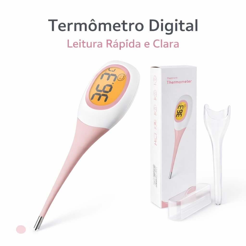 Termômetro Digital Eletrônico com Visor LCD para Medir Febre Infantil