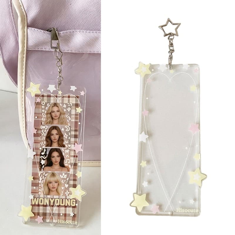 blg Cute Star Pattern Photo Case Contém 4 Cartões Para Colecionadores