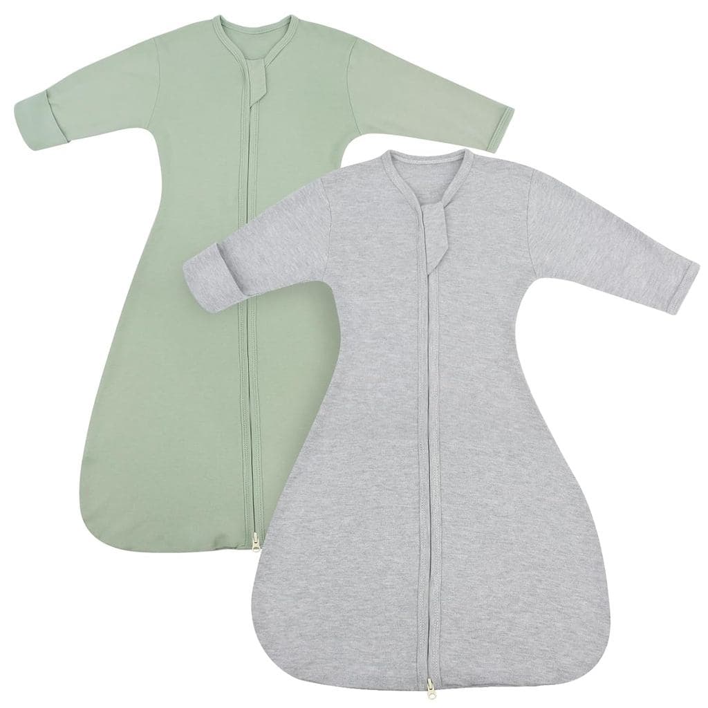 Saco de Dormir Transicional para Bebês 0-3 Meses, Saco de Dormir com Braços para Cima e Punhos com Luvas, Pacote com 2 S