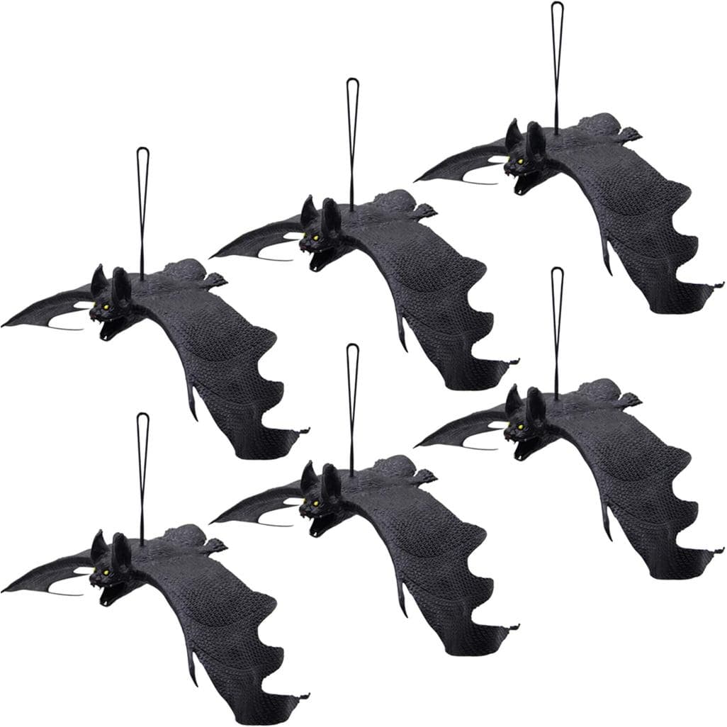 ATDAWN Morcegos Pendurados de Halloween, Morcegos de Borracha, Morcegos Assustadores com Aparência Realista, Morcegos Vo
