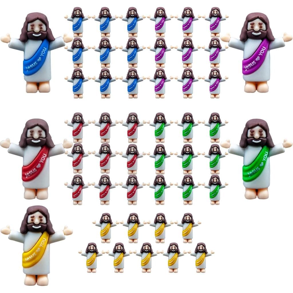 Mini Figuras de Jesus, Pequenas Estatuetas de Jesus, Presentes Religiosos para Encher Ovos de Páscoa, Decorações de Nata