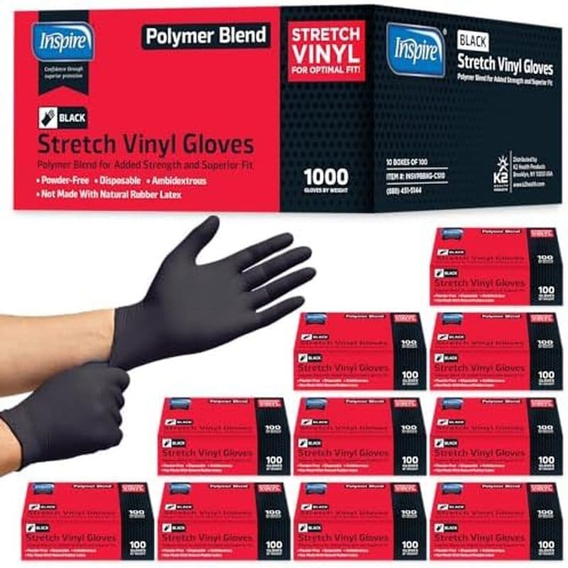 Cozinhar Luvas Descartáveis Nitrilo Preto Inspire Qualidade | 4.5 De Látex Grátis ORIGINAL