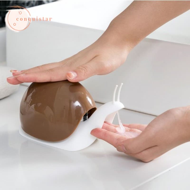 Dispensador De Desinfetante Para As Mãos Em Formato De Caracol-Gel De Banho Loção De Shampoo Tipo Push QOJC