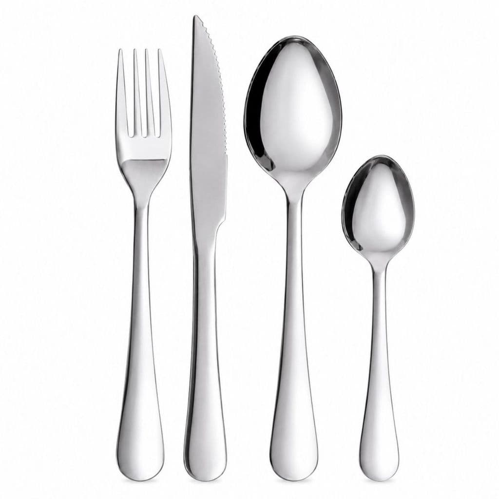 Conjunto 16 Talheres Inox Aco 18/0 com Faca de Churrasco e Cabo Anatomico