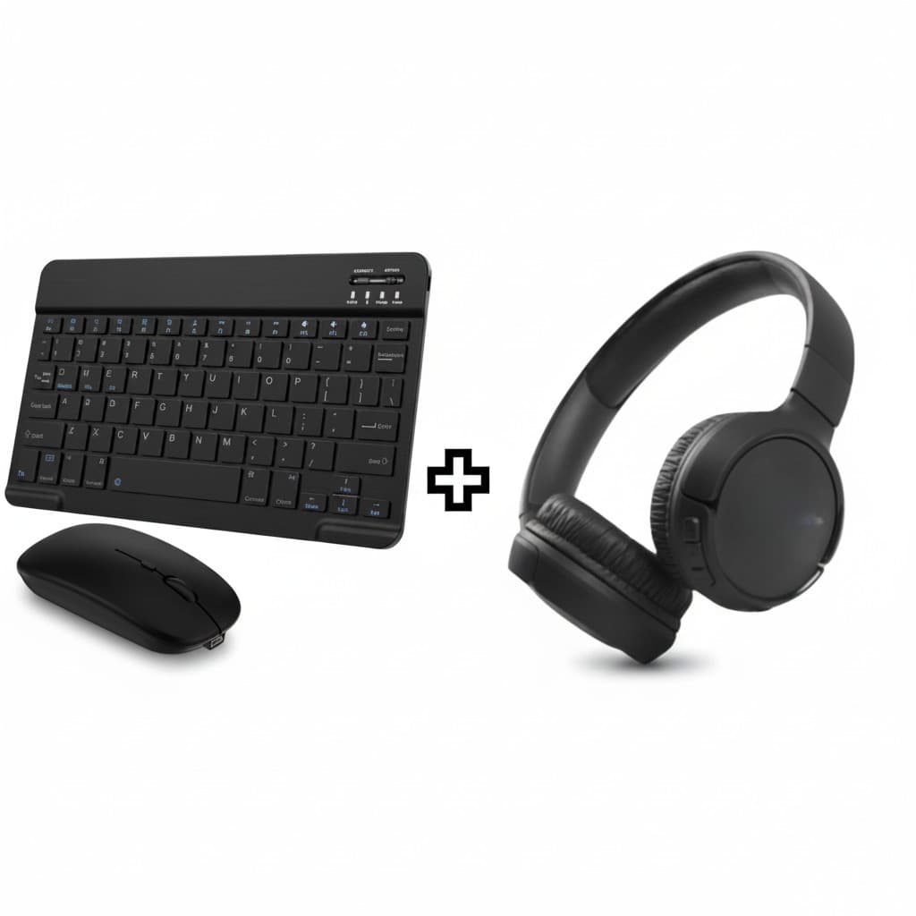 PRETO - Kit Fone de Ouvido Bluetooth Tune 510 + Conju - Novo Pronta Entrega Qualidade Superior
