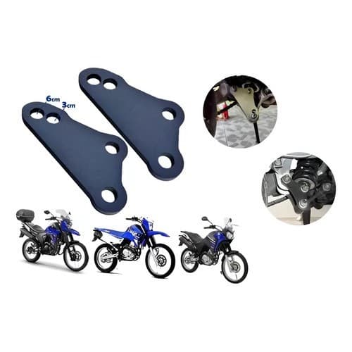 Alongador De Suspensão Para Xtz 250 E Lander Abs Kit Erguer prolongador de suspenção xtz 250 lander todas