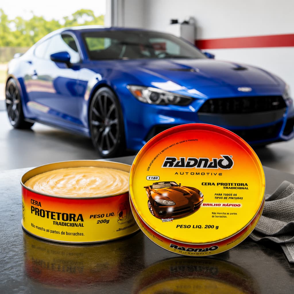 Cera Automotiva Protetora e Brilho Intenso  200 Gramas Radnaq-1180