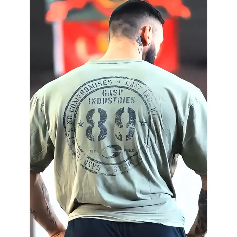Treinamento de verão GASP No. 89 respirável puro algodão Fitness musculação europeu americano Casual tamanho grande espo