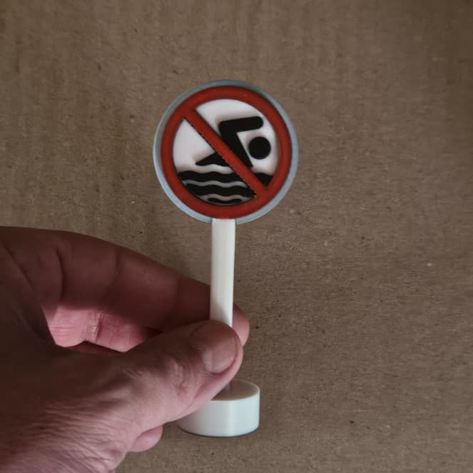 Placa Proibido Nadar para Aquário - Decoração Divertida e Irônica