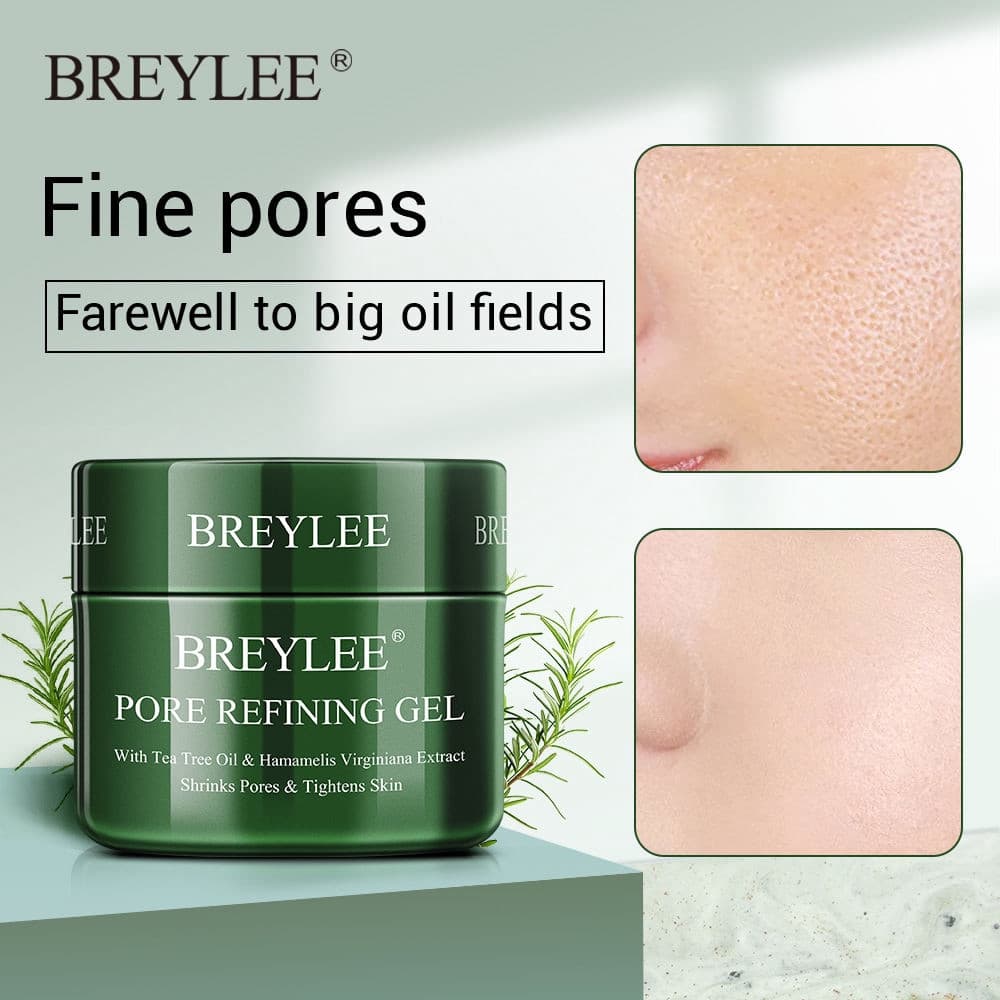 Gel Refinador de Poros BREYLEE Reduz Poros Elimina Marcas de Acne Acalma a Pele Cuidados com a Pele 40g