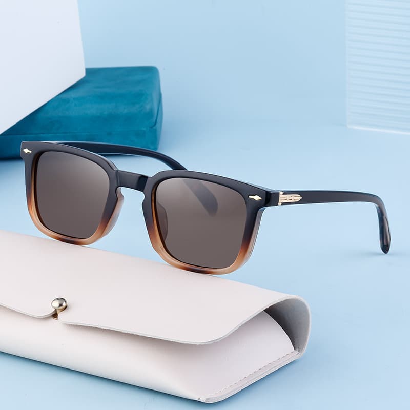 Óculos de Sol Retrô Quadrados para Homens, Óculos de Sol para Condução ao Ar Livre, Lentes Gradientes da Moda, UV400, Óc