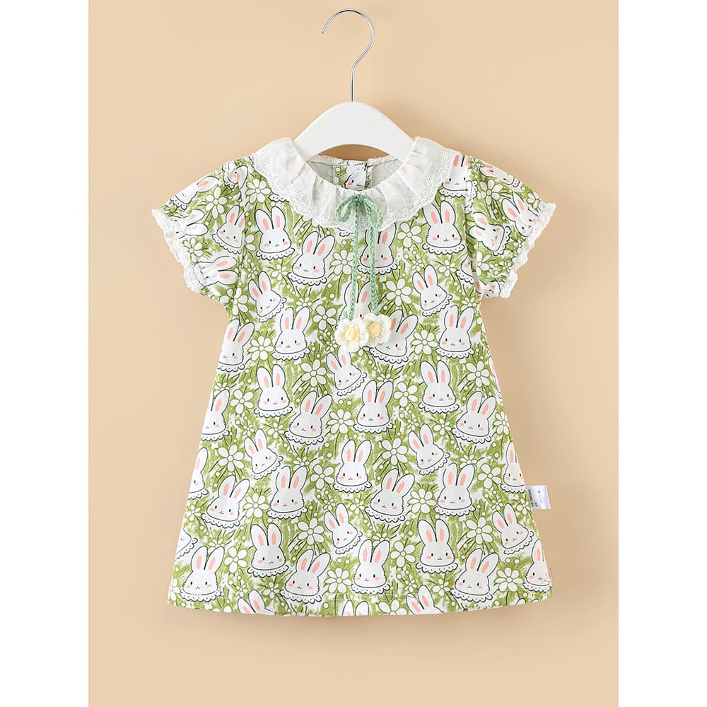 Vestido de bebê 0-5 anos de idade crianças vestido de princesa do bebê moda Floral manga curta verão menina crianças rou