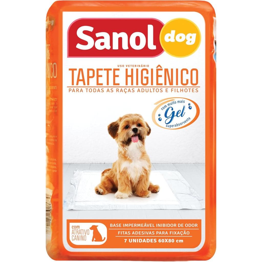 Kit tapetes higiênico para cães Sanol Dog 60CM X 80CM C/ 7 UN cada