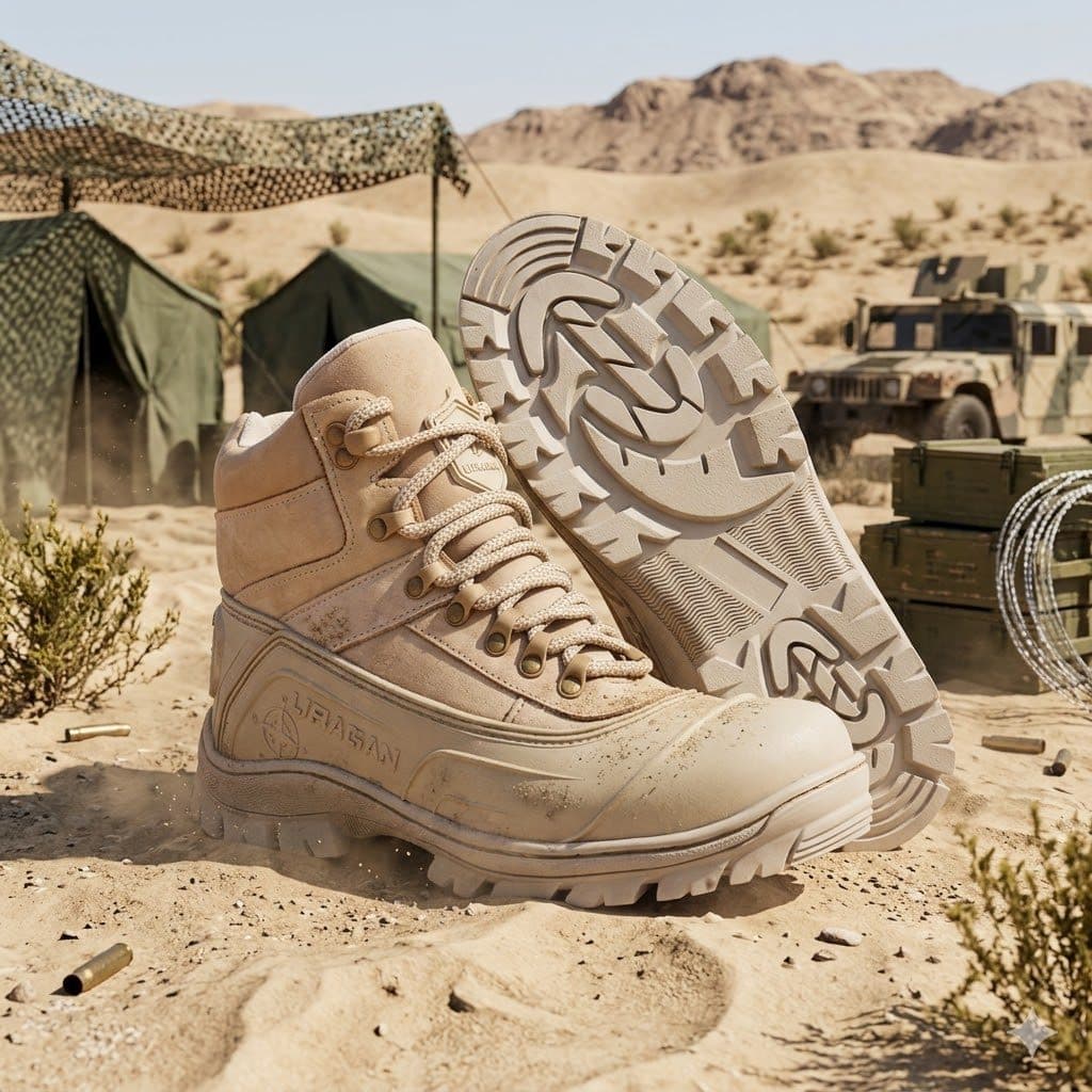 Bota Militar Cano Curto Couro Lançamento Defender Areia Proteção Lateral Solado Costurado