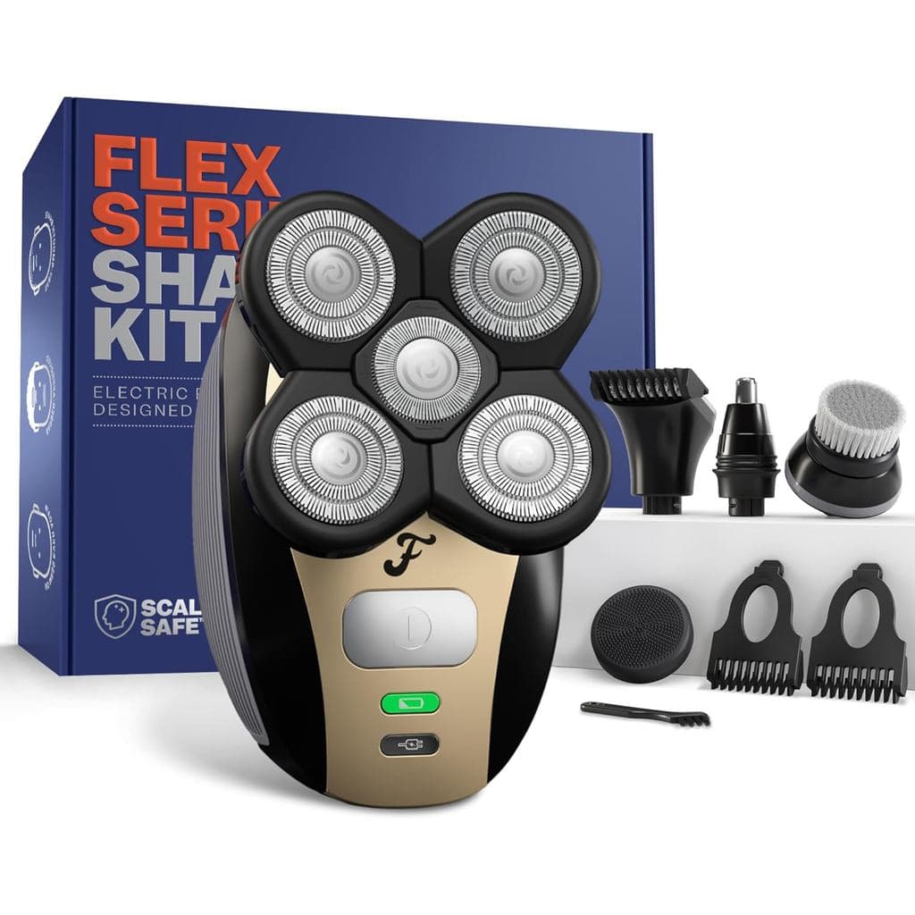 Freebird FlexSeries Aparelho de Barbear Elétrico para Cabeça e Corpo - Aparelho Masculino Sem Fio Recarregável para Uso