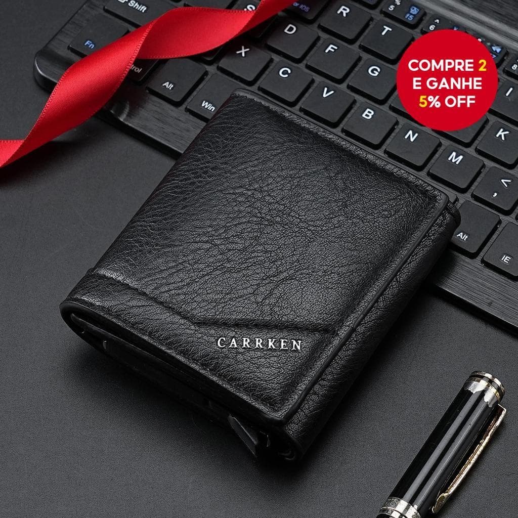 Novo Porta-Cartões Manual Tri-Fold Estiloso - Carteira Vertical Unissex com Múltiplos Slots para Cartões e Bolso para
