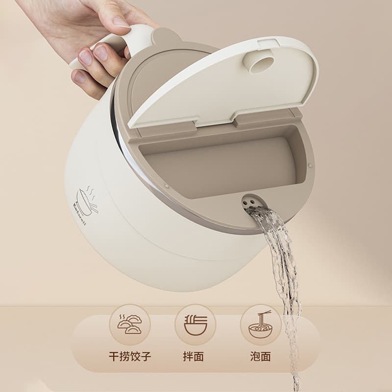 Tigela para macarrão de grande capacidade em aço inoxidável 304 com drenagem, tigela para macarrão prática com tampa, ti