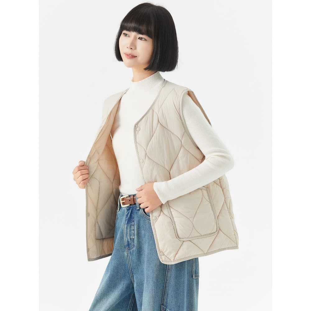 2026 novo estilo colete quente feminino outono inverno para baixo colete de algodão inverno lã outono inverno à prova de