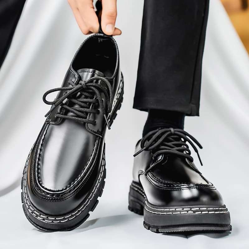 Sapatos masculinos verão estilo britânico negócios Formal Wear preto Casual sapatos de couro esportes de sola grossa aum