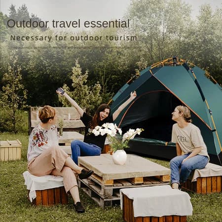 Tenda Automática 3-4 Pessoas Com Mosquiteiro Impermeável Camping Praia