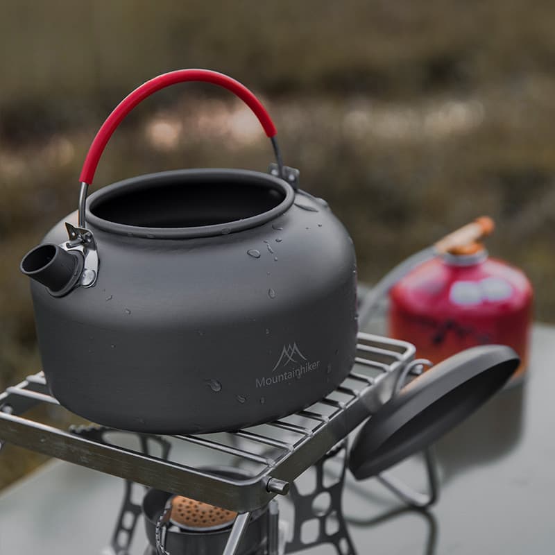 [Estoque Pronto] Chaleira De Liga De Alumínio Para Exterior 220g Bule De Acampamento Portátil Ultraleve Fazer Chá Cafete