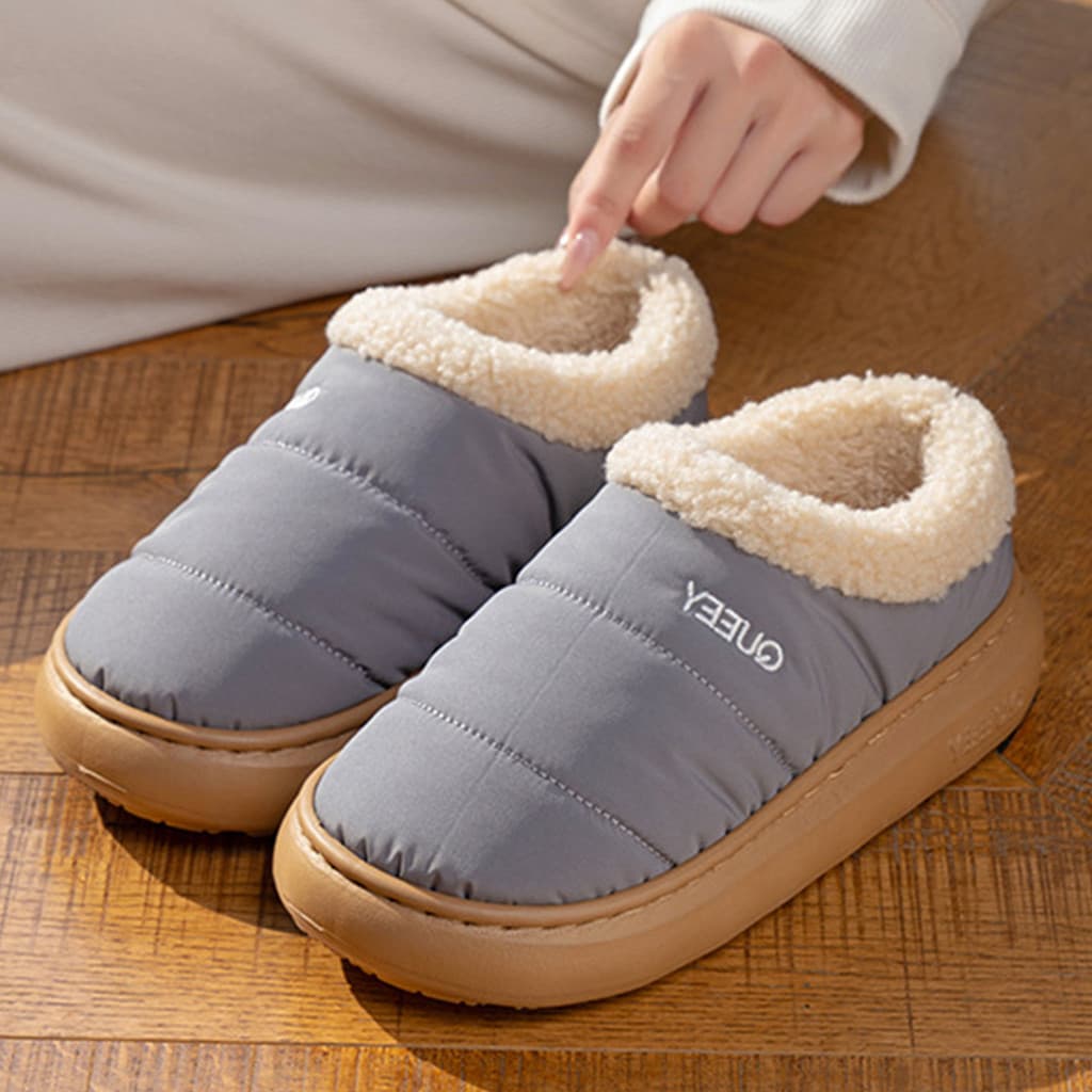 Chinelos de algodão de tecido para baixo homens inverno salto casa interior quente de sola grossa à prova dwaterproof ág