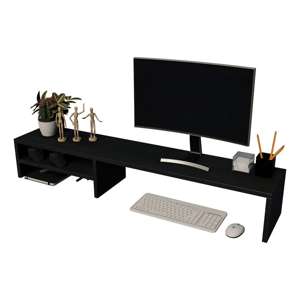 Base Elevatória P/ Monitor E Notebook Altura E Ângulo Ideal Cor Preto