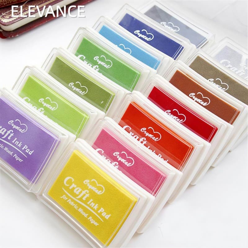 Almofada de tinta colorida japonesa, 15 cores, faça você mesmo, carimbo de borracha, almofada de tinta para crianças, pi