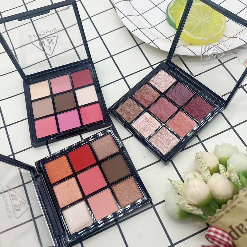 Jiugongge paleta de sombras em pó molhado de veludo, sombra interestelar, desenvolvimento de cores genuínas, pó não voad