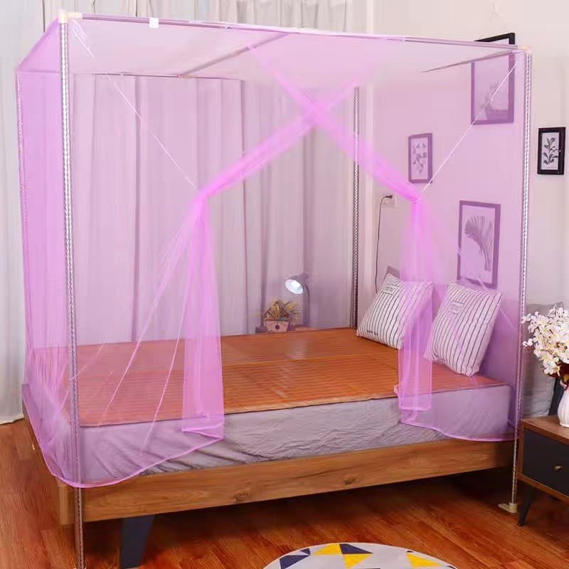 Casa 1.8x2m duplo 1.5m cama mosquiteiro quarto suporte de porta única conjunto 1.2 tenda à moda antiga gaze alça externa