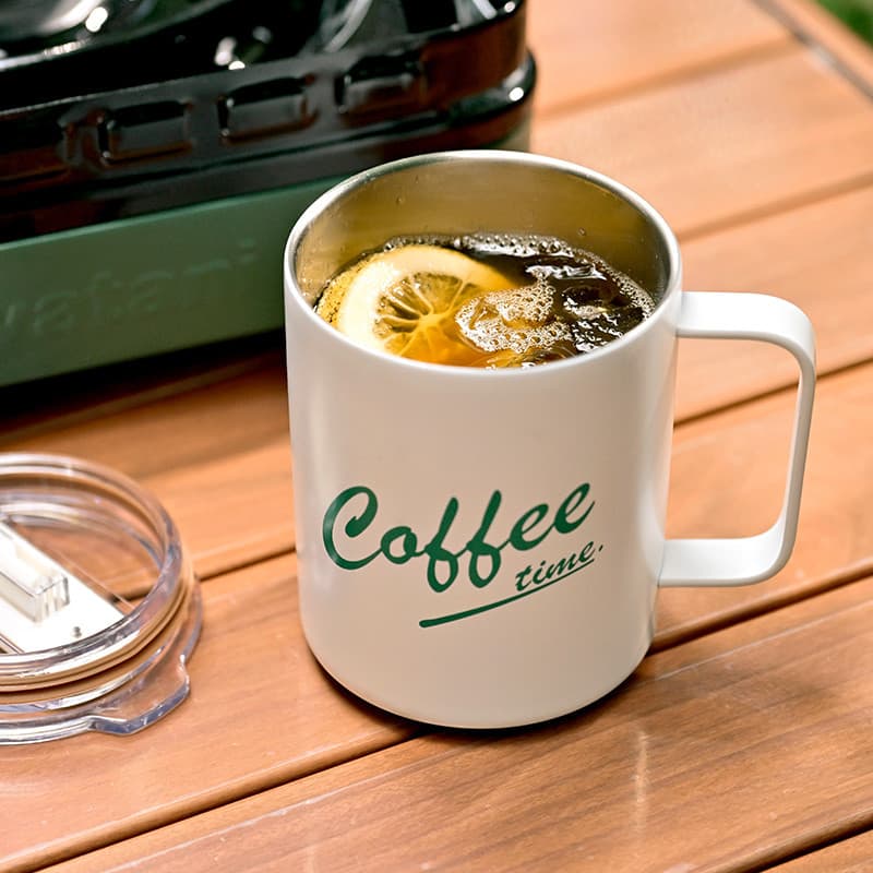 Caneca isolada de aço inoxidável 304, com tampa, colher, escritório, homens, mulheres, xícara de chá, xícara de café dom