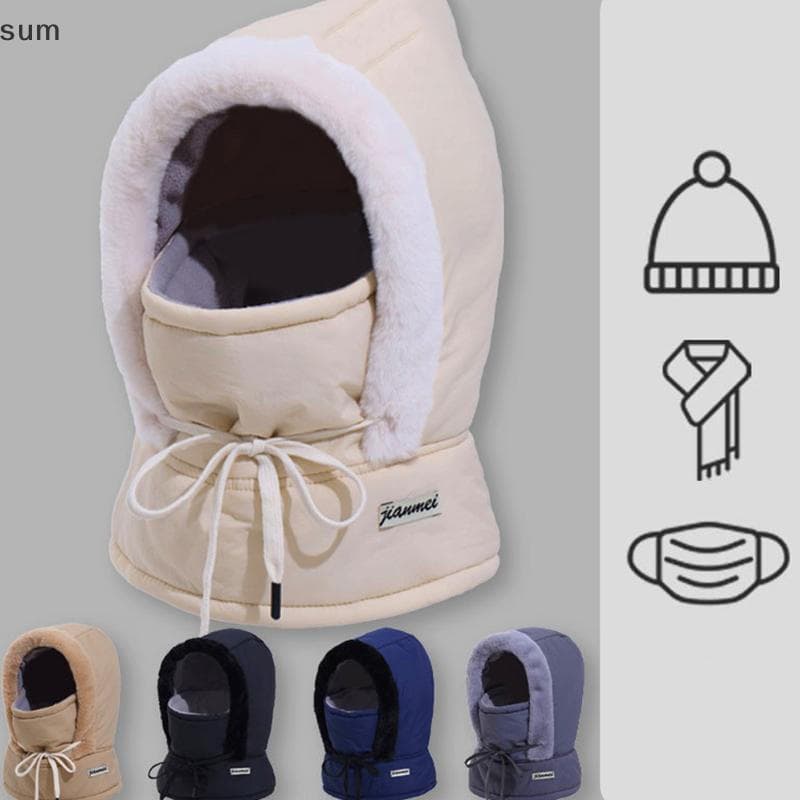[sum] Cachecol Balaclava Térmico Para Clima Frio , Capuz À Prova De Vento De Inverno , Chapéu De Pelúcia , Aquecedor , M