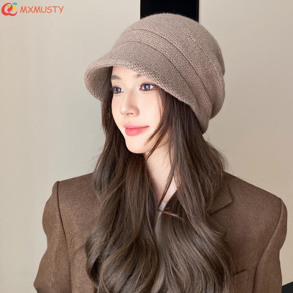 Gorro De Malha MXMUSTYZA , Chapéu Desleixado Com Proteção De Ouvido Espessada , Boné De Pilha À Prova De Vento De Cor Só