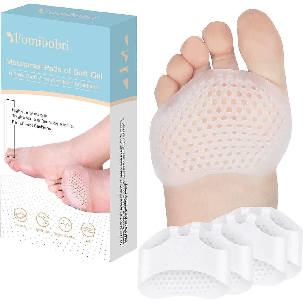 Almofadas Metatarsais (Pacote com 12) - Almofadas de Gel Macio para a Parte Frontal do Pé para Mulheres e Homens - Compa