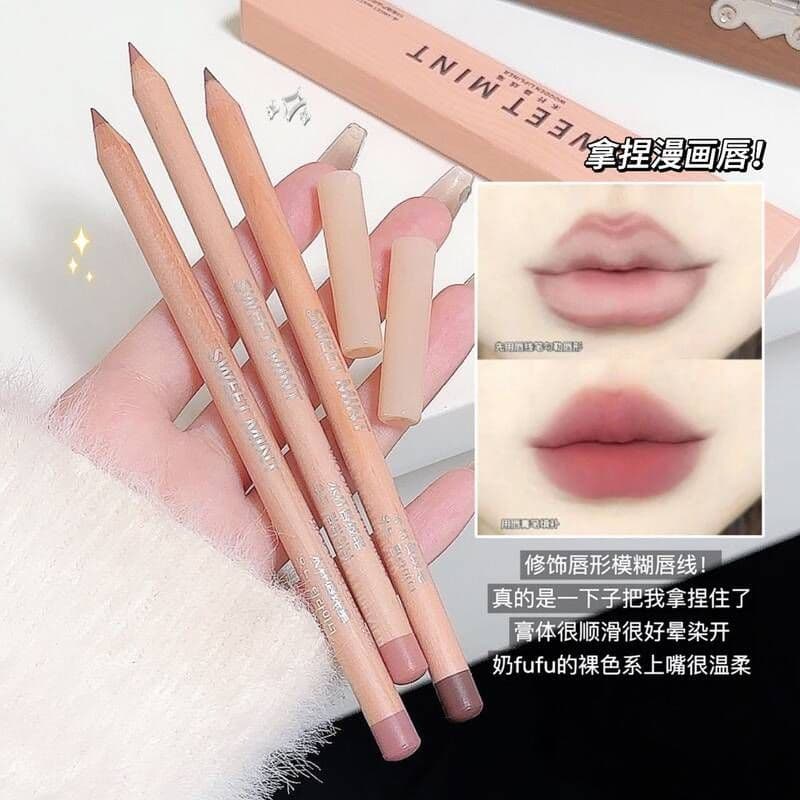 Caneta pólo de madeira fosca hortelã gancho linha pintura labial caneta de longa duração delineador labial Toot T4454 à