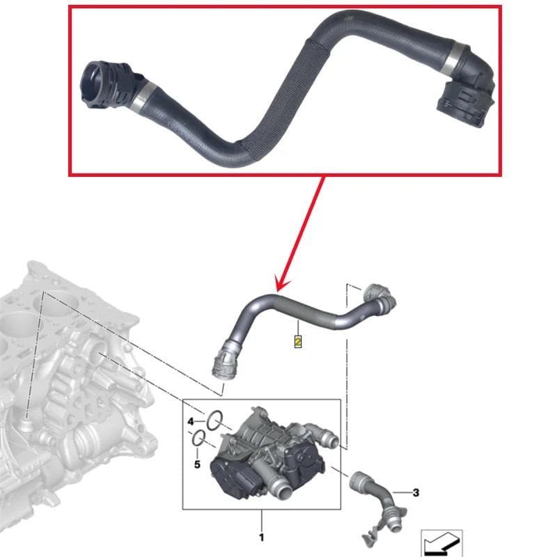 Mangueira Do Líquido Refrigerante Termostato Motor 11538650981 Para BMW G20 G28 G42 G26 G30 G38 G32 G12 G01 G02 G08 G05