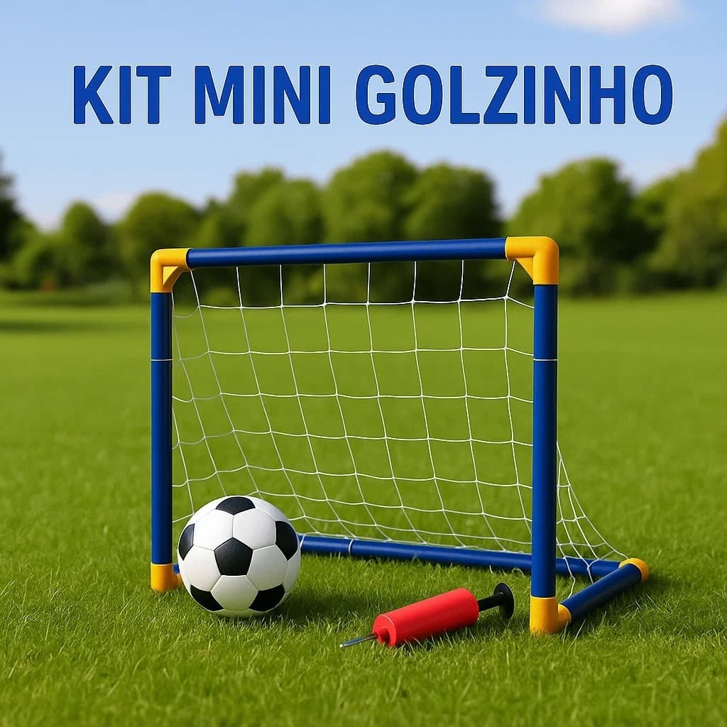 Golzinho trave rede bola bomba kit futebol completo esporte criança brincar