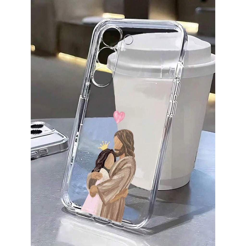 Funda de teléfono a prueba de caídas con pintura transparente de Jesucristo de moda, compatible con iPhone 17